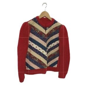 Vintage 1980's Women's Handmade Custom Cardigan Long-sleeved Sweater Multicolor